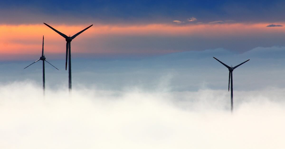 Windmills, cloud services, renewable energy and cloud services.
